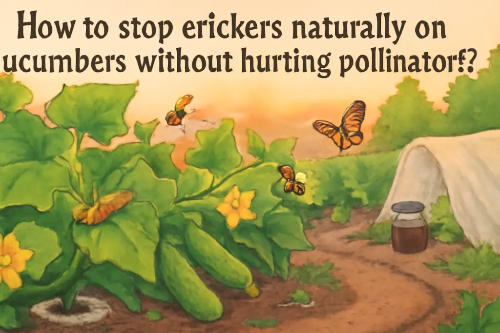 How to stop crickets naturally on cucumbers without hurting pollinators?