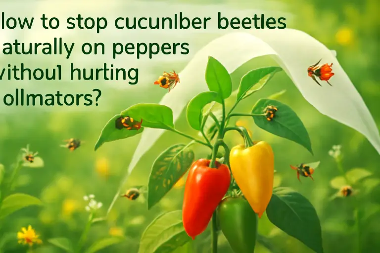 How to stop cucumber beetles naturally on peppers without hurting pollinators?