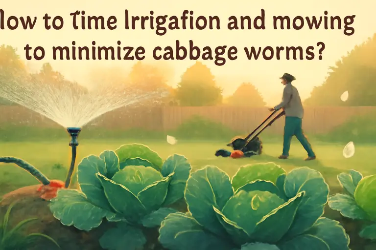 How to time irrigation and mowing to minimize cabbage worms?