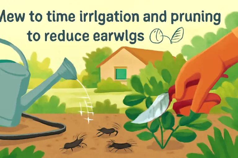 How to time irrigation and pruning to reduce earwigs (garden)?