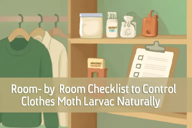 Room-by-room checklist to control clothes moth larvae naturally?