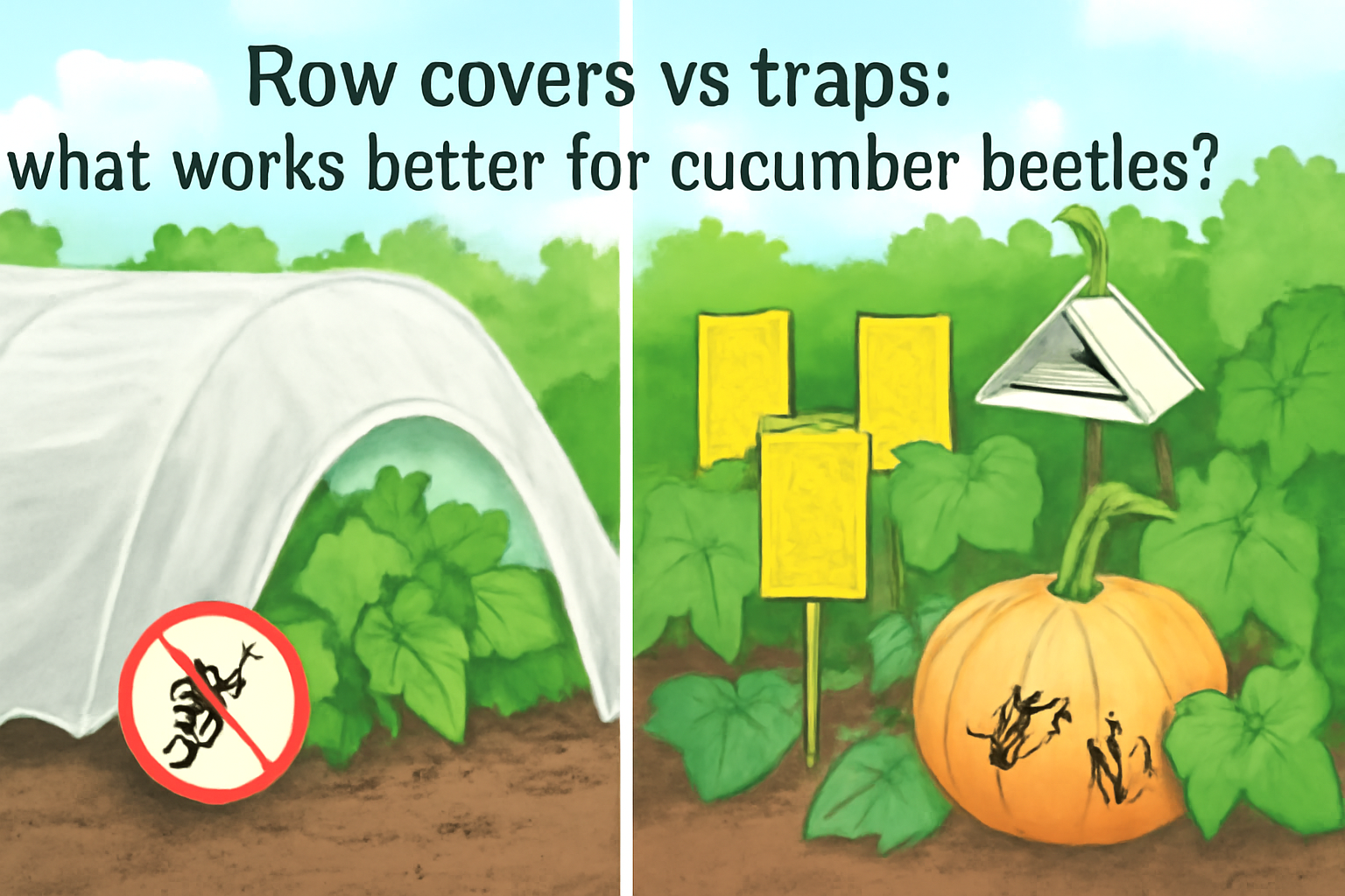 Row covers vs traps: what works better for cucumber beetles?