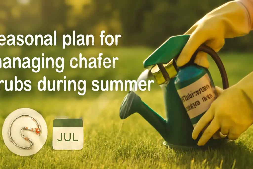 Seasonal plan for managing chafer grubs during summer?
