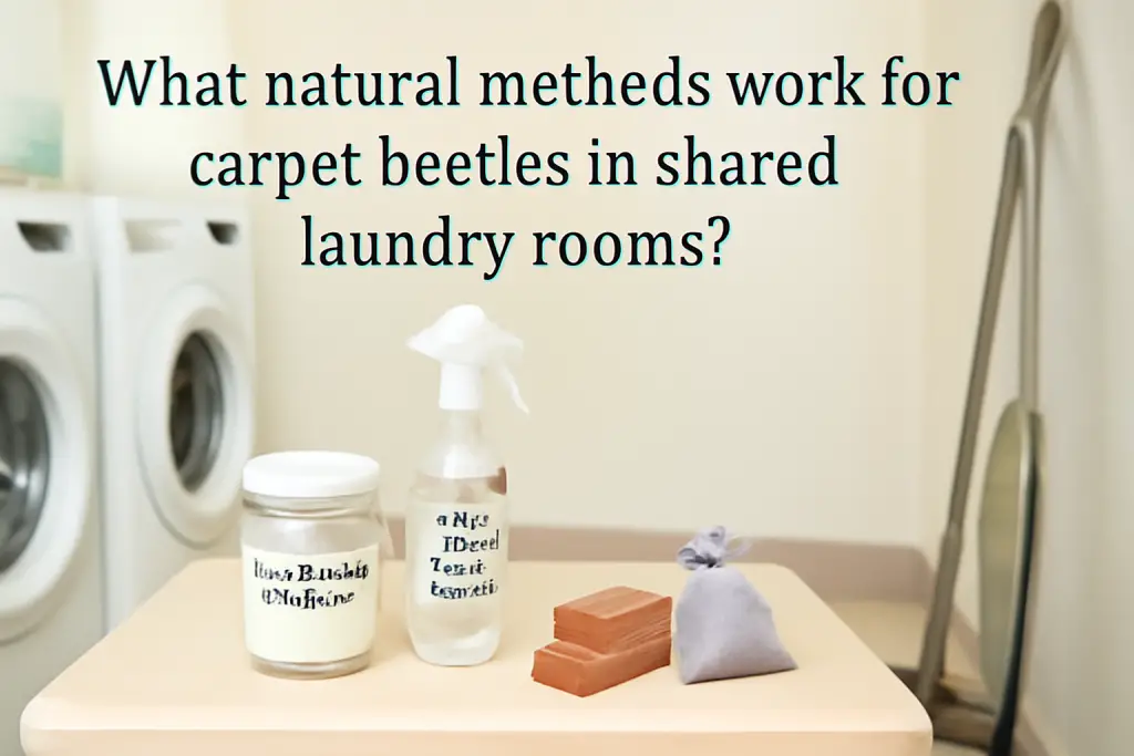 What natural methods work for carpet beetles in shared laundry rooms?