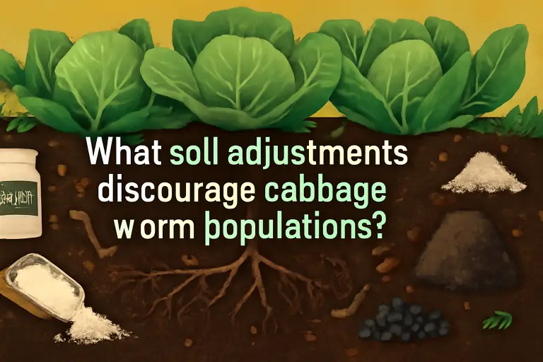 What soil adjustments discourage cabbage worms populations?