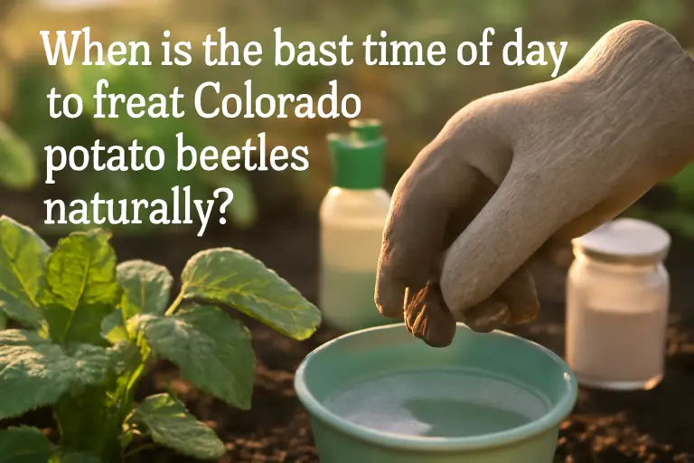 When is the best time of day to treat colorado potato beetles naturally?