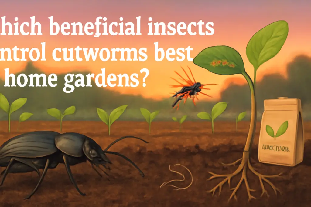 Which beneficial insects control cutworms best in home gardens?