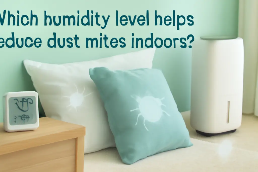 Which humidity level helps reduce dust mites indoors?