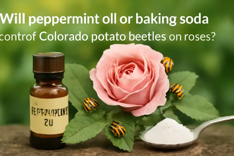 Will peppermint oil or baking soda control colorado potato beetles on roses?