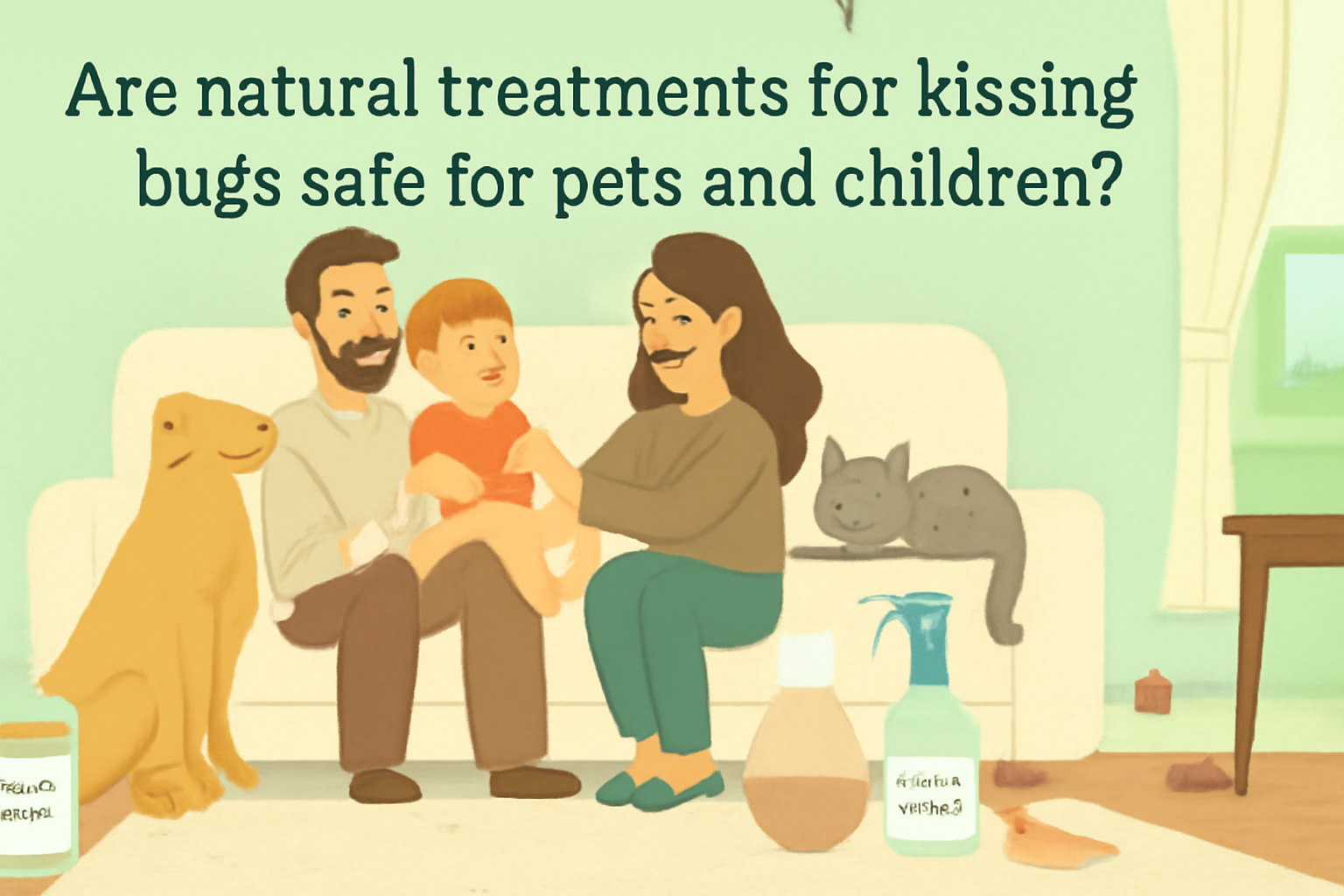 Are natural treatments for kissing bugs safe for pets and children?
