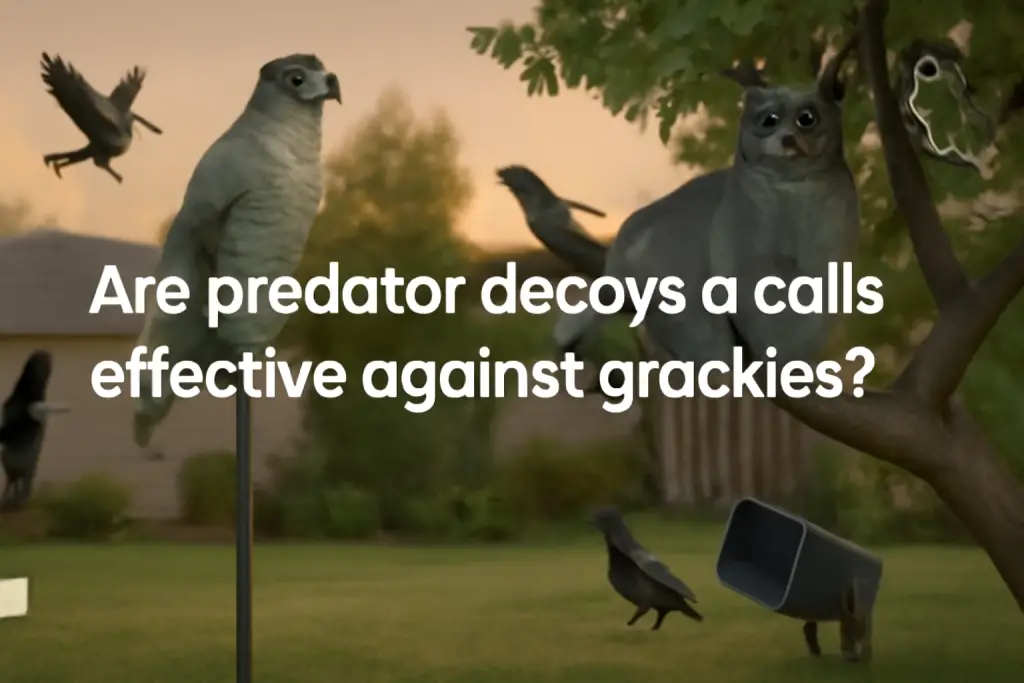 Are predator decoys or calls effective against grackles?