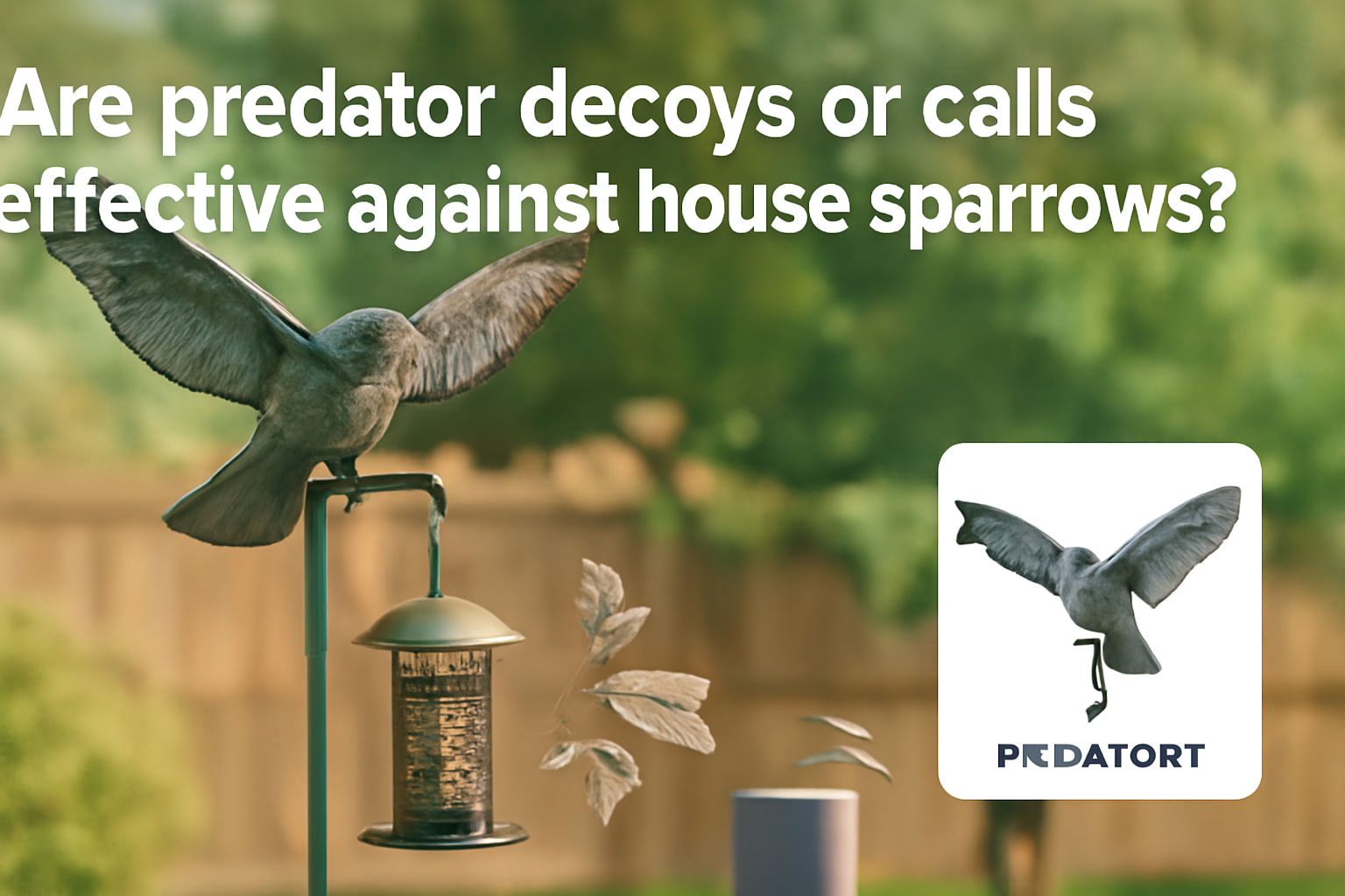 Are predator decoys or calls effective against house sparrows?