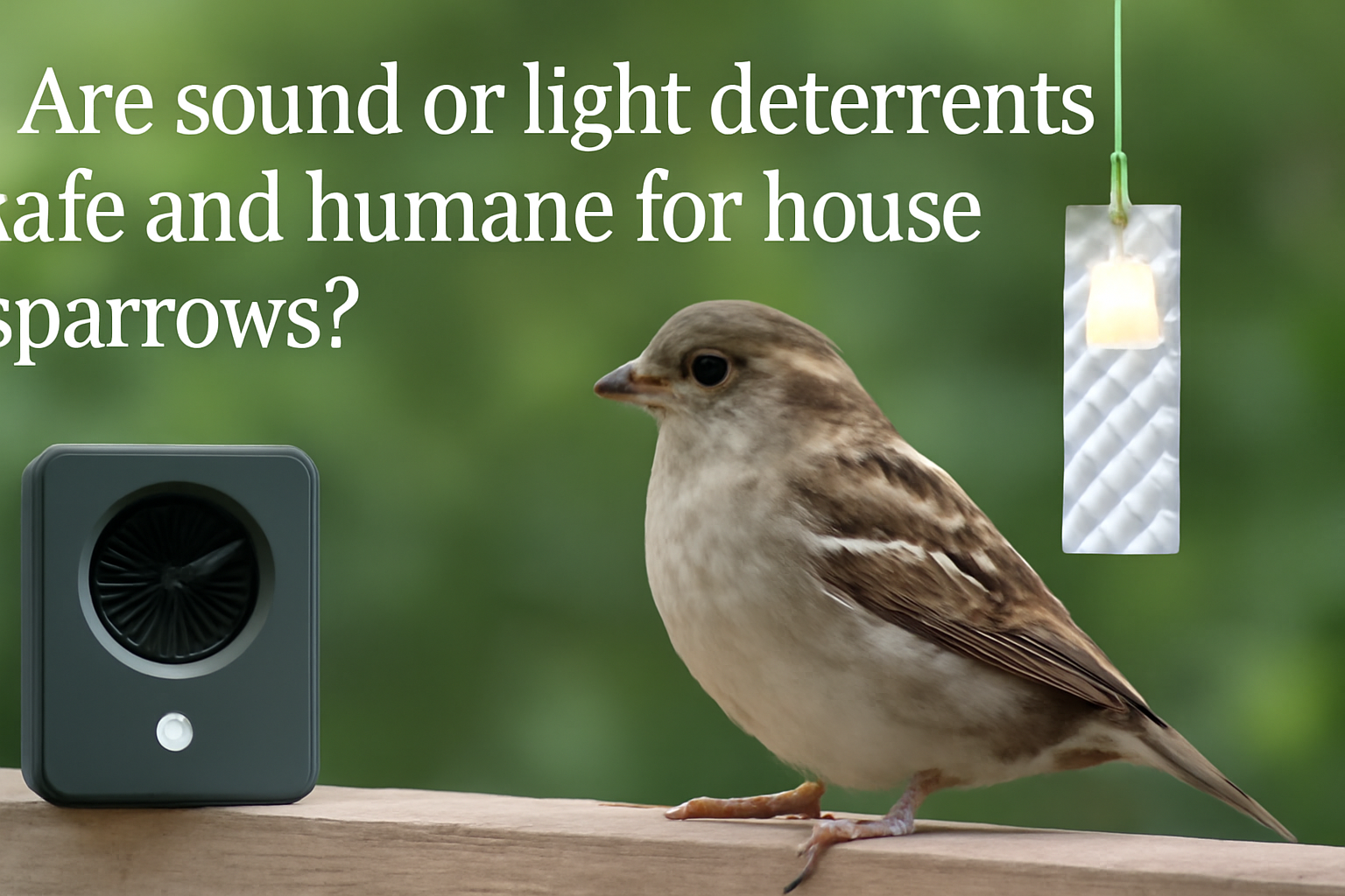 Are sound or light deterrents safe and humane for house sparrows?