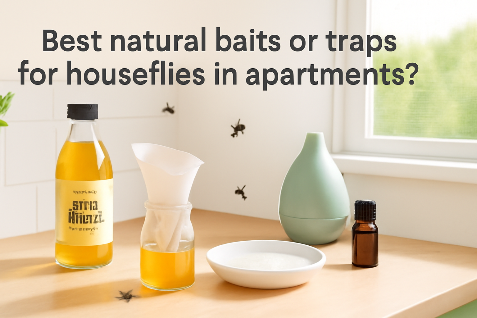 Best natural baits or traps for houseflies in apartments?