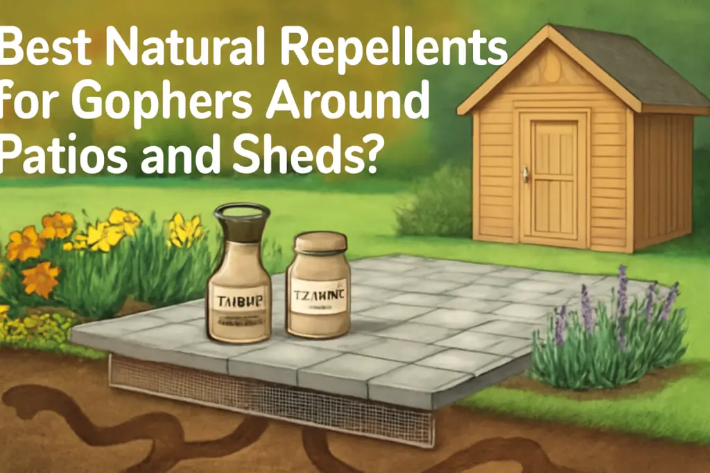 Best natural repellents for gophers around patios and sheds?