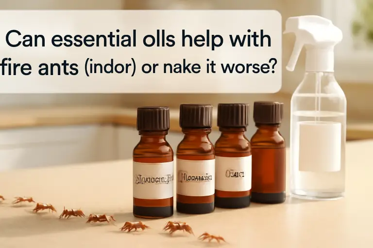 Can essential oils help with fire ants (indoor) or make it worse?