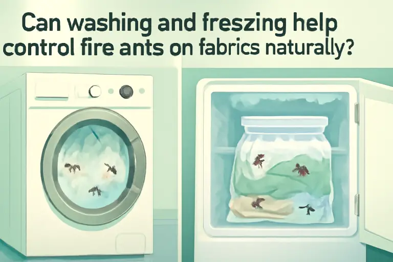Can washing and freezing help control fire ants (indoor) on fabrics naturally?