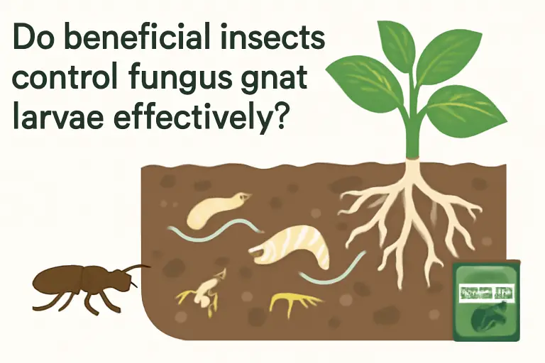 Do beneficial insects control fungus gnats larvae effectively?