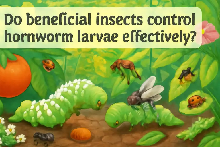 Do beneficial insects control hornworms larvae effectively?
