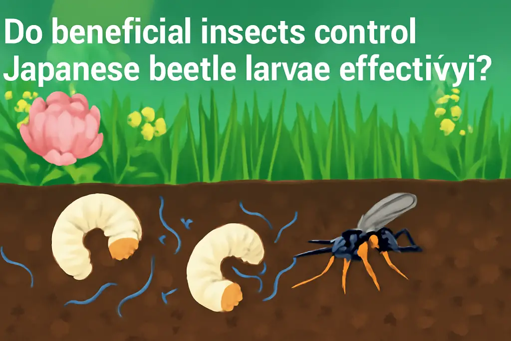 Do beneficial insects control japanese beetles larvae effectively?