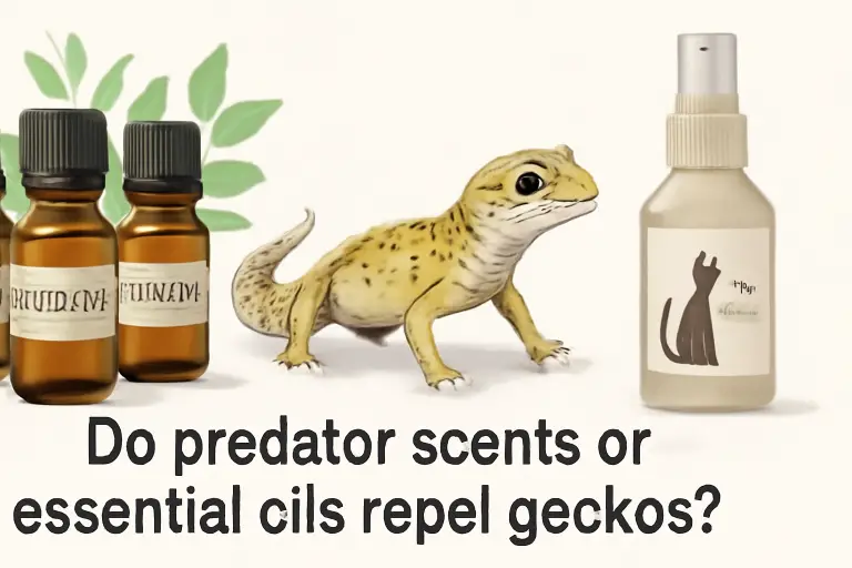 Do predator scents or essential oils repel geckos?