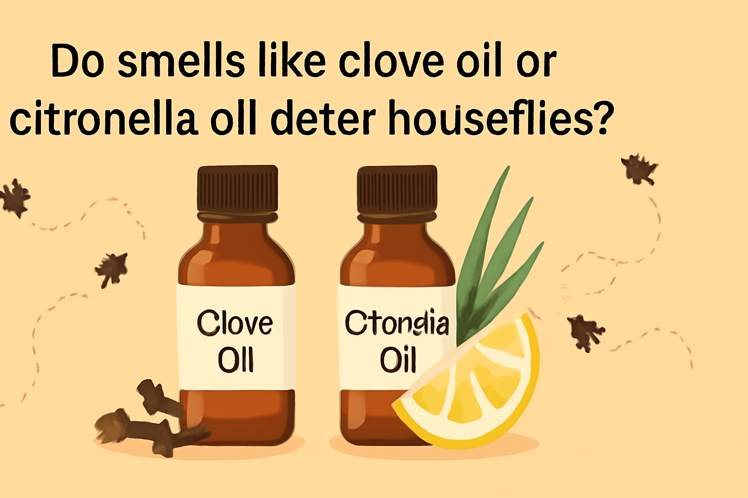 Do smells like clove oil or citronella oil deter houseflies?