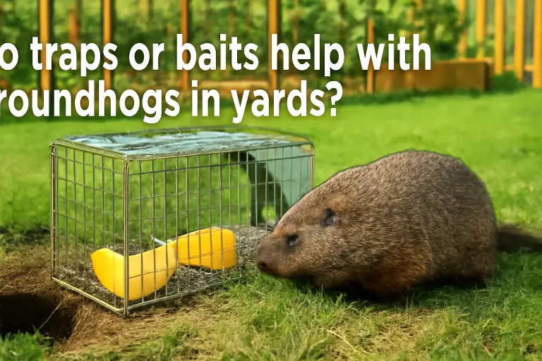 Do traps or baits help with groundhogs in yards?