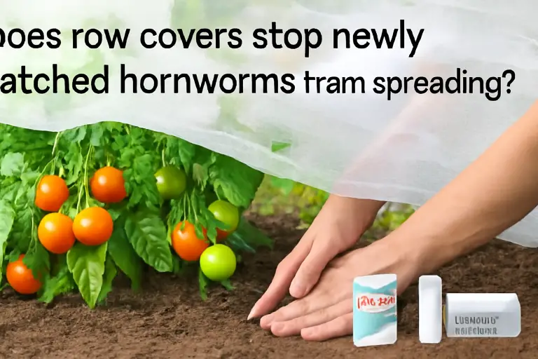 Does row covers stop newly hatched hornworms from spreading?