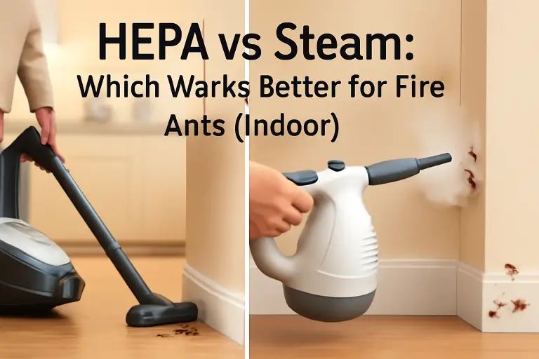 HEPA vs steam: which works better for fire ants (indoor)?