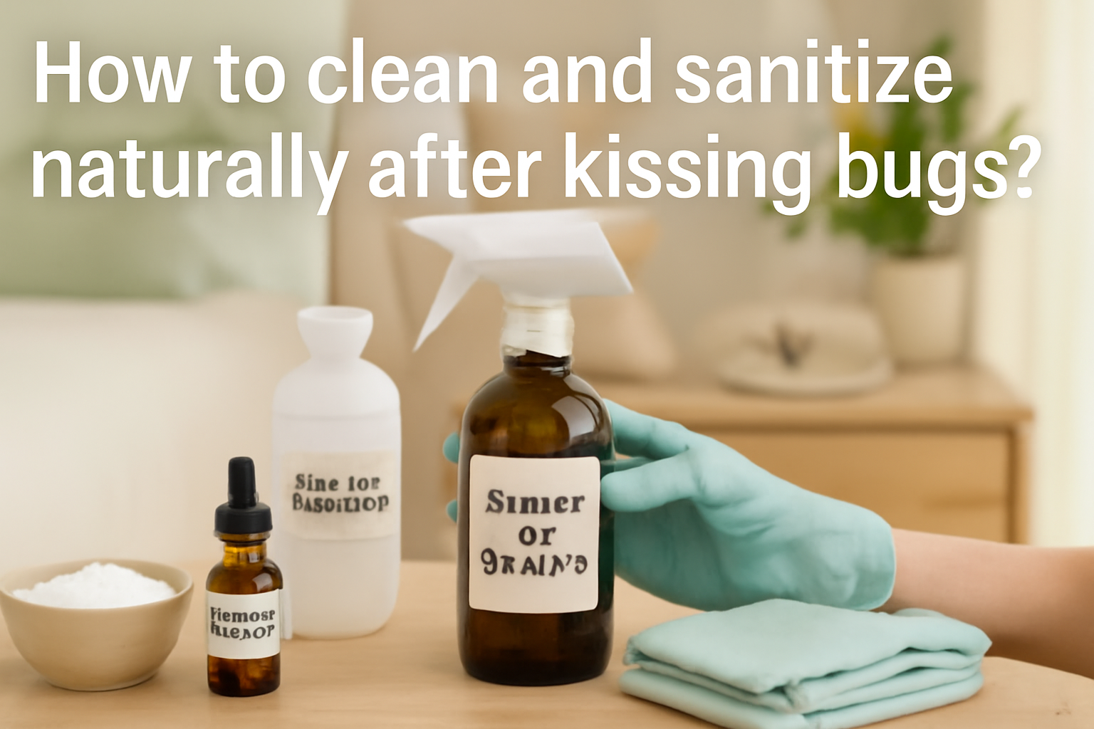 How to clean and sanitize naturally after kissing bugs?