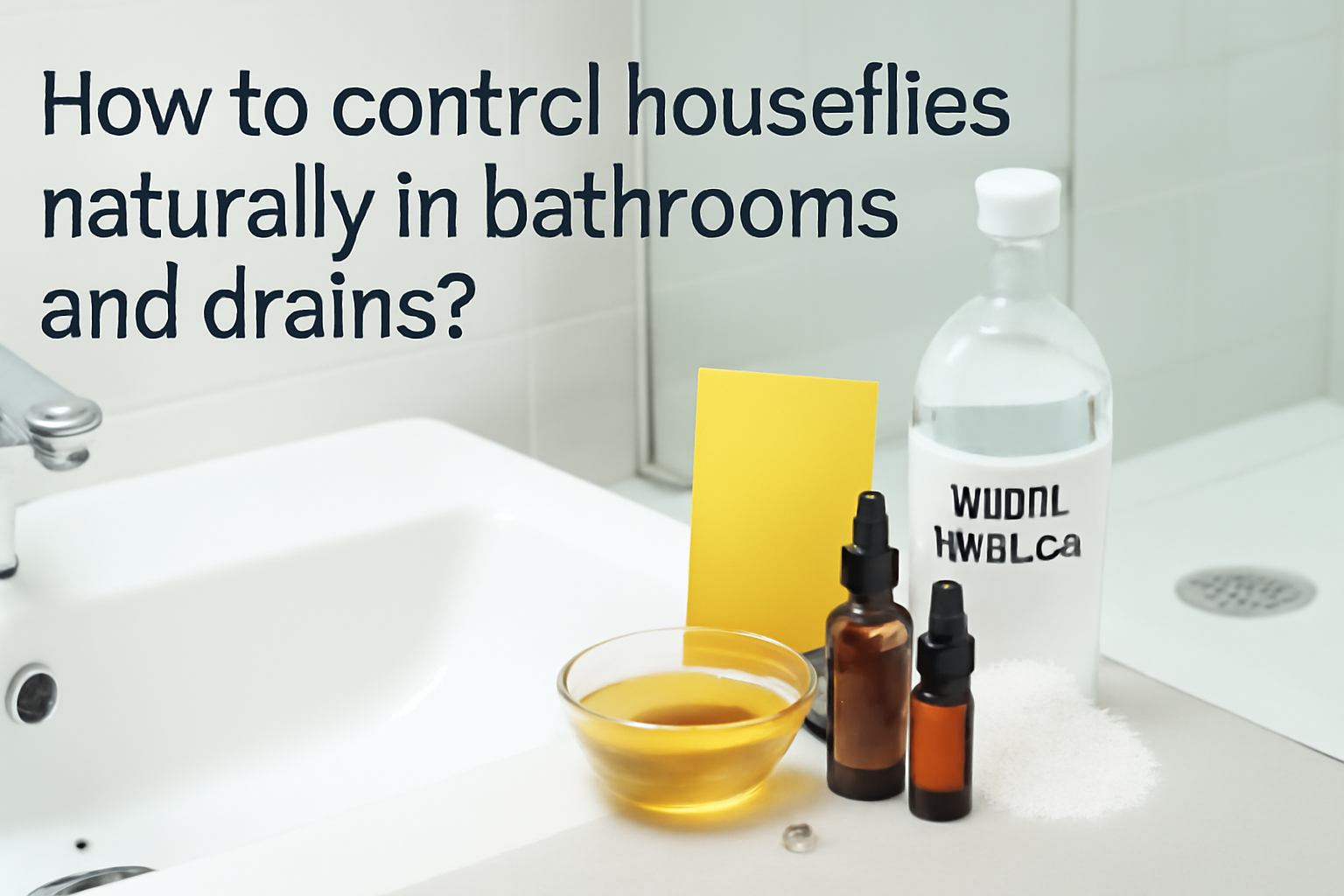How to control houseflies naturally in bathrooms and drains?