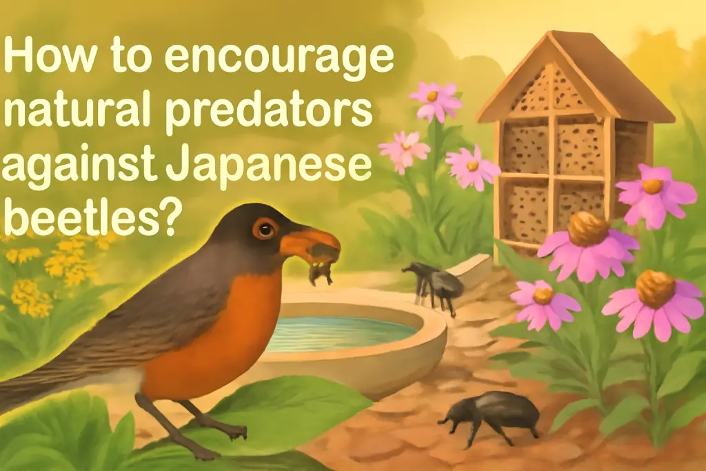 How to encourage natural predators against japanese beetles?