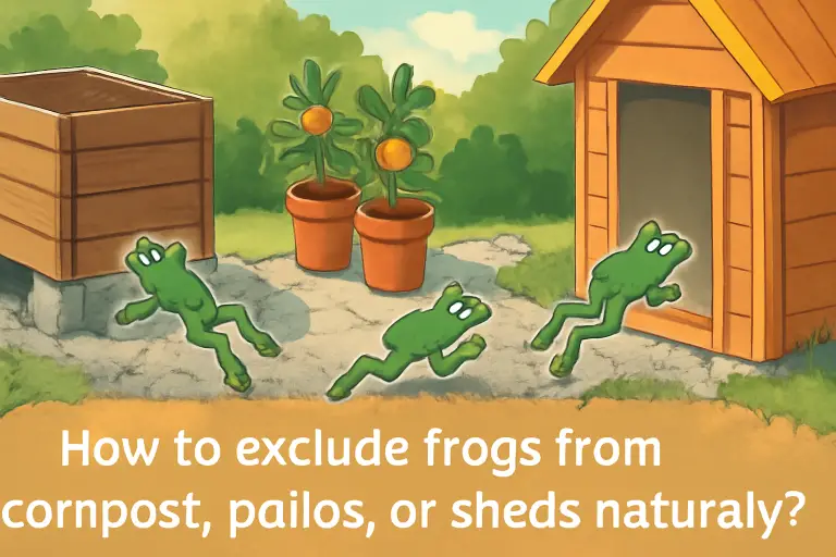 How to exclude frogs from compost, patios, or sheds naturally?