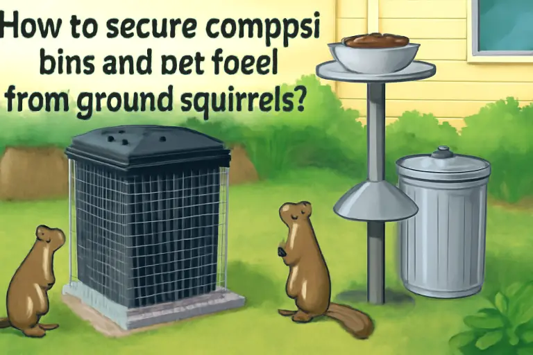 How to secure compost, bins, and pet food from ground squirrels?