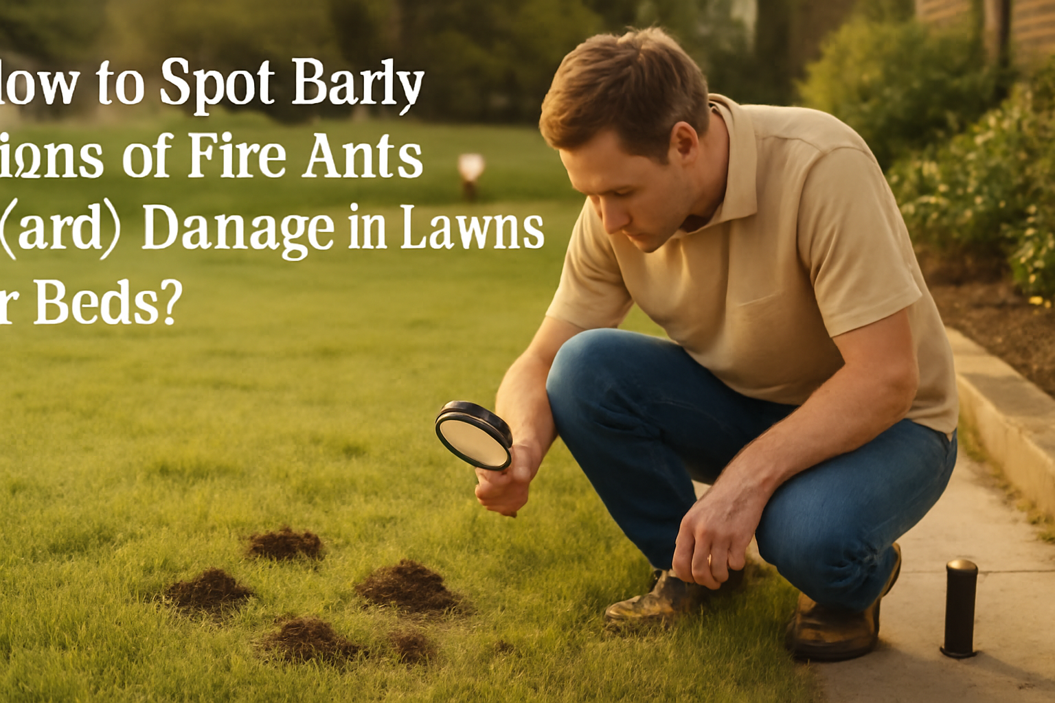 How to spot early signs of fire ants (yard) damage in lawns or beds?
