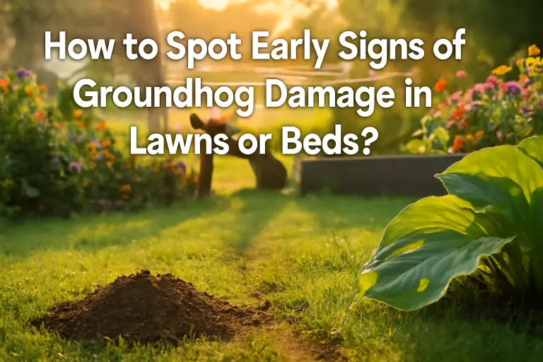 How to spot early signs of groundhogs damage in lawns or beds?