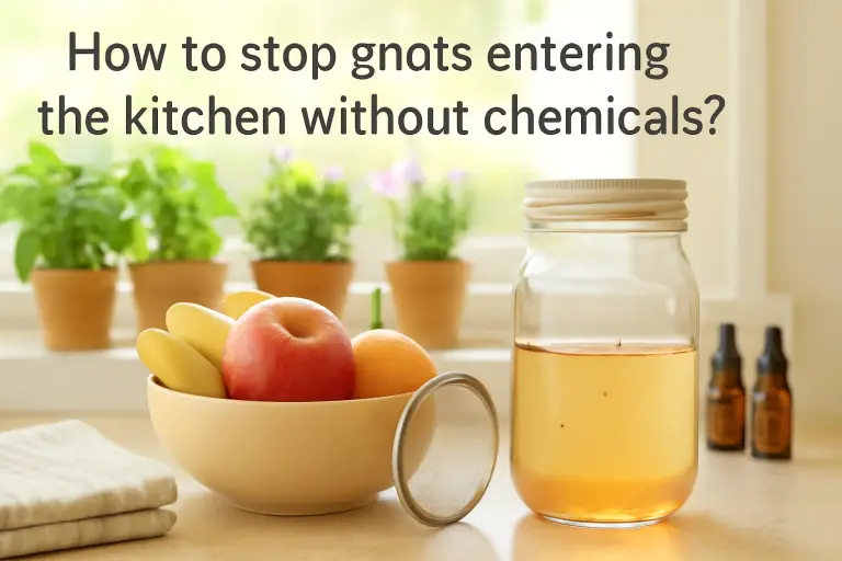 How to stop gnats entering the kitchen without chemicals?