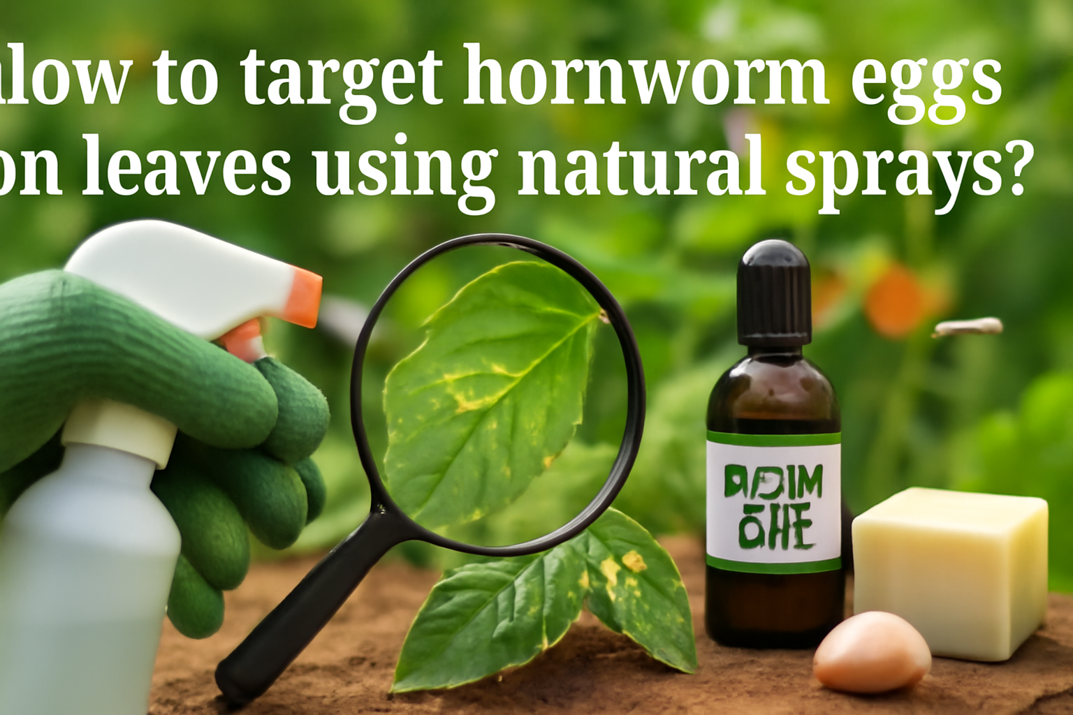 How to target hornworms eggs on leaves using natural sprays?