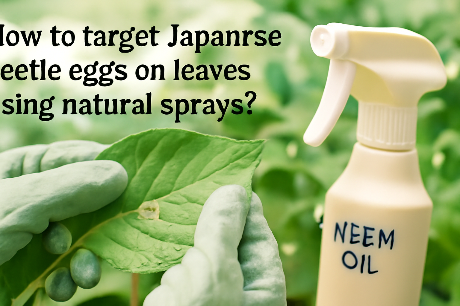 How to target japanese beetles eggs on leaves using natural sprays?