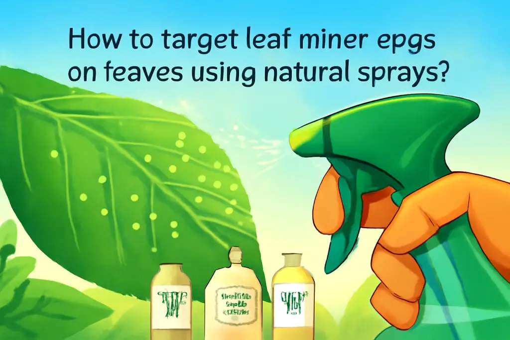How to target leaf miners eggs on leaves using natural sprays?