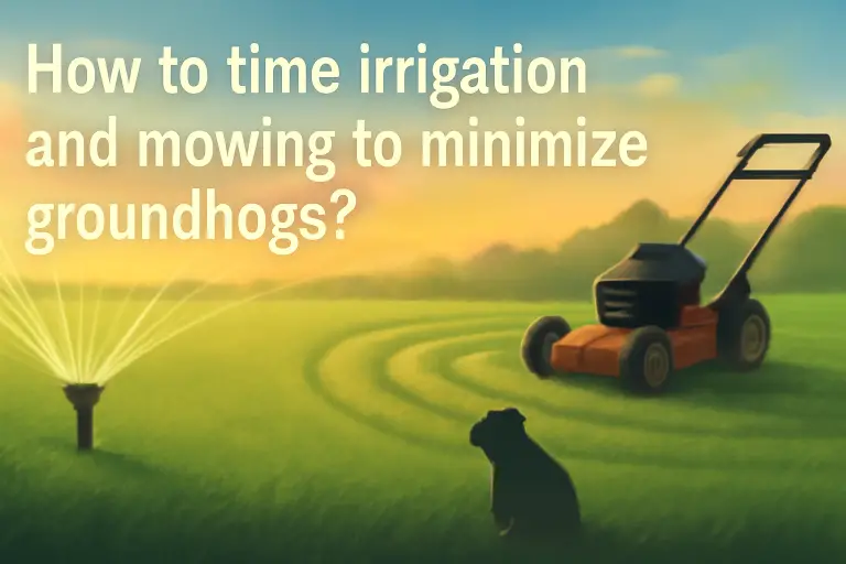How to time irrigation and mowing to minimize groundhogs?