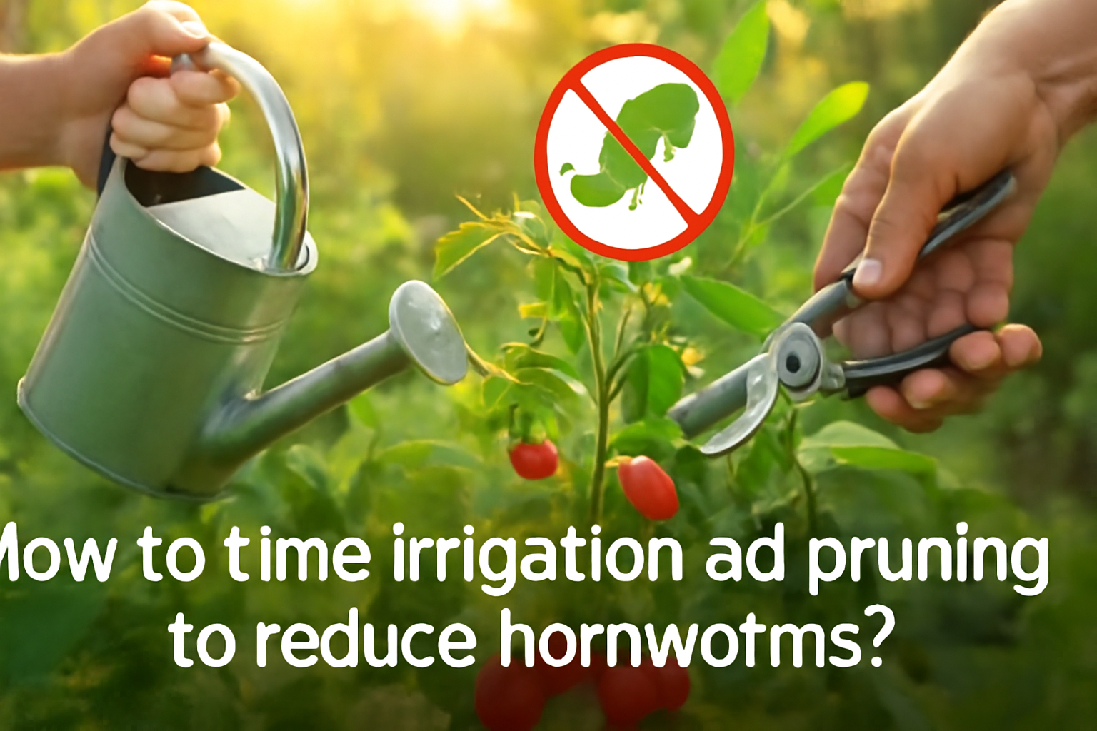 How to time irrigation and pruning to reduce hornworms?