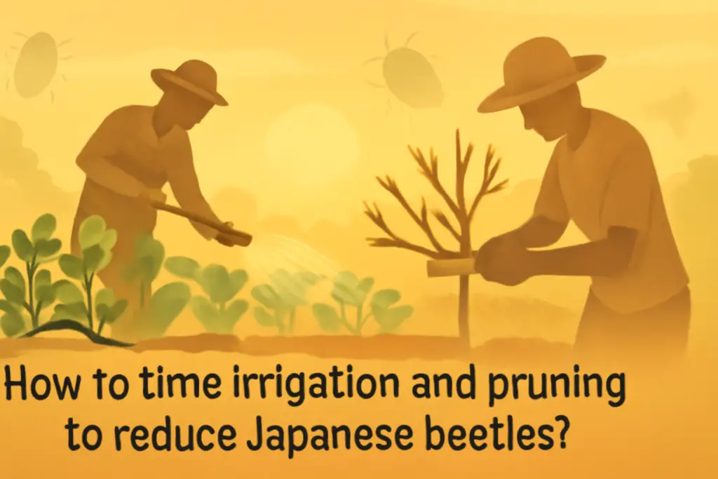 How to time irrigation and pruning to reduce japanese beetles?