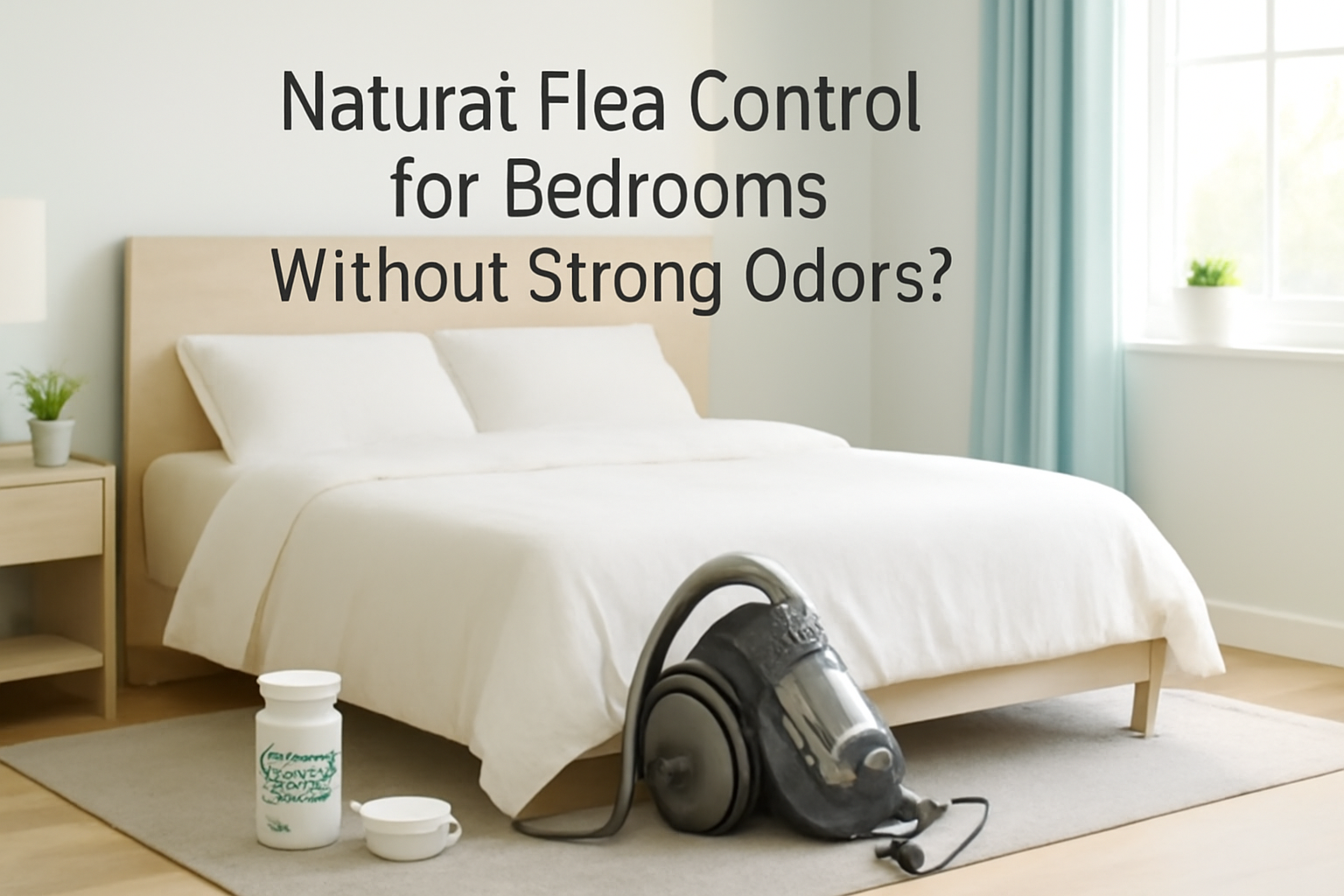 Natural fleas control for bedrooms without strong odors?