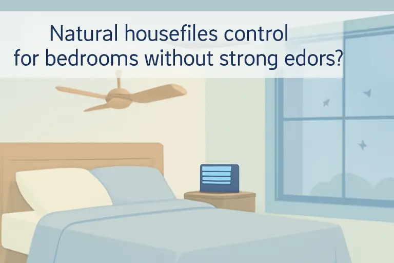 Natural houseflies control for bedrooms without strong odors?
