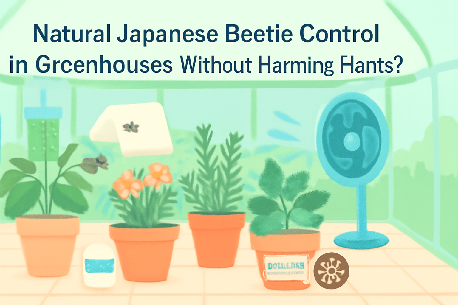 Natural japanese beetles control in greenhouses without harming plants?