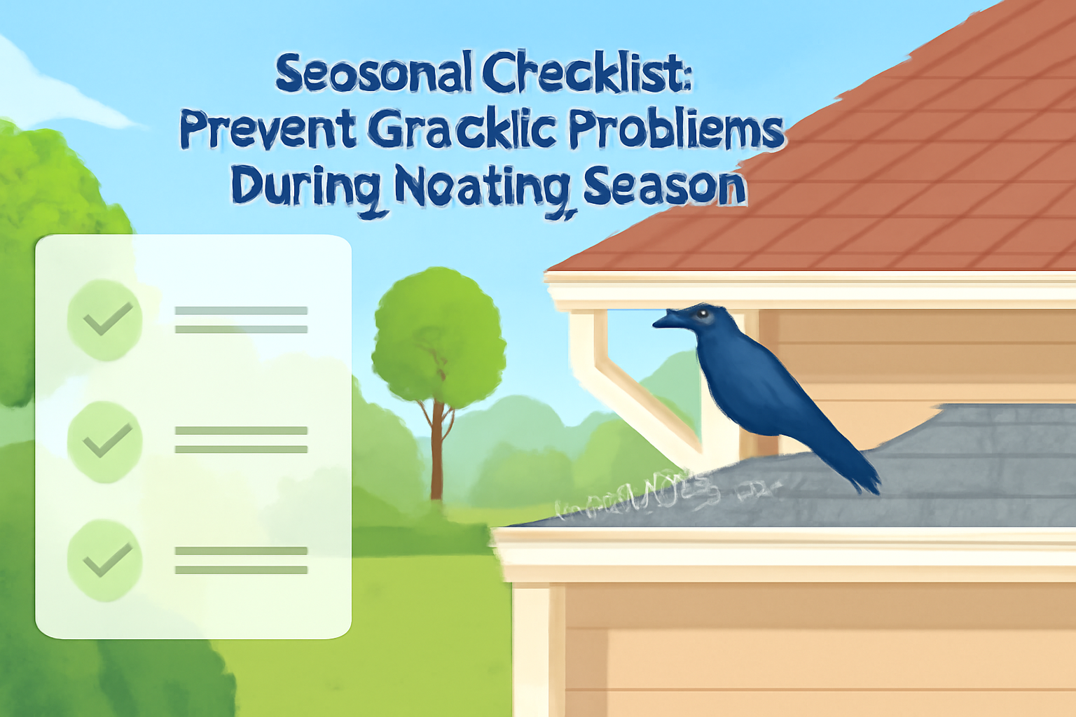 Seasonal checklist: prevent grackles problems during nesting season?