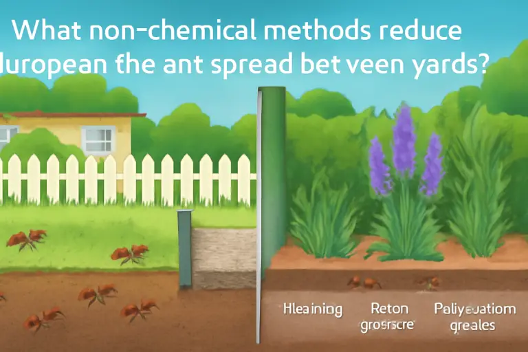 What non-chemical methods reduce european fire ant spread between yards?