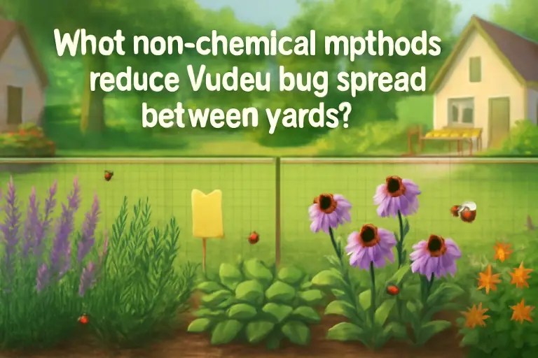What non-chemical methods reduce kudzu bug spread between yards?