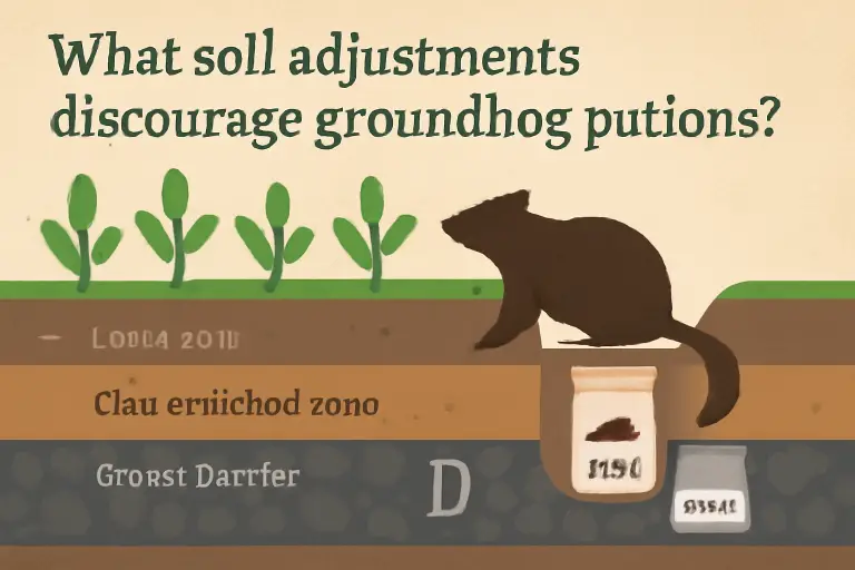 What soil adjustments discourage groundhogs populations?